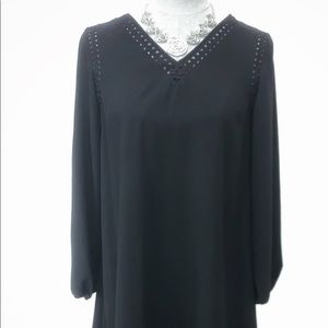 Kaari Blue Cutout Black Knee Length Dress XS